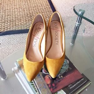 Mustard Suede Heels